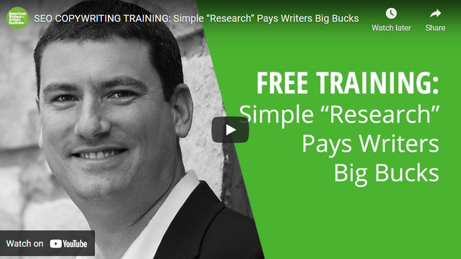 Free Training Banner &ndash; Simple &ldquo;Research&rdquo; Pays Writers Big Bucks