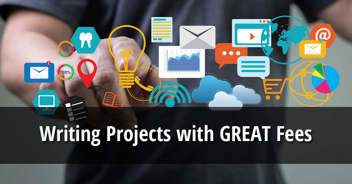 Image of digital marketing concept with person choosing from screen of digital icons