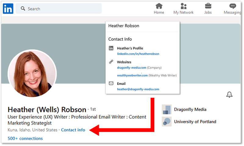 Screen shot of Heather Robson&rsquo;s LinkedIn profile