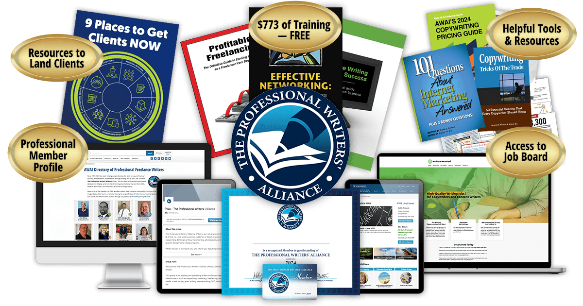 A collection of all the reports and resources that come with The Professional Writers&rsquo; Alliance
